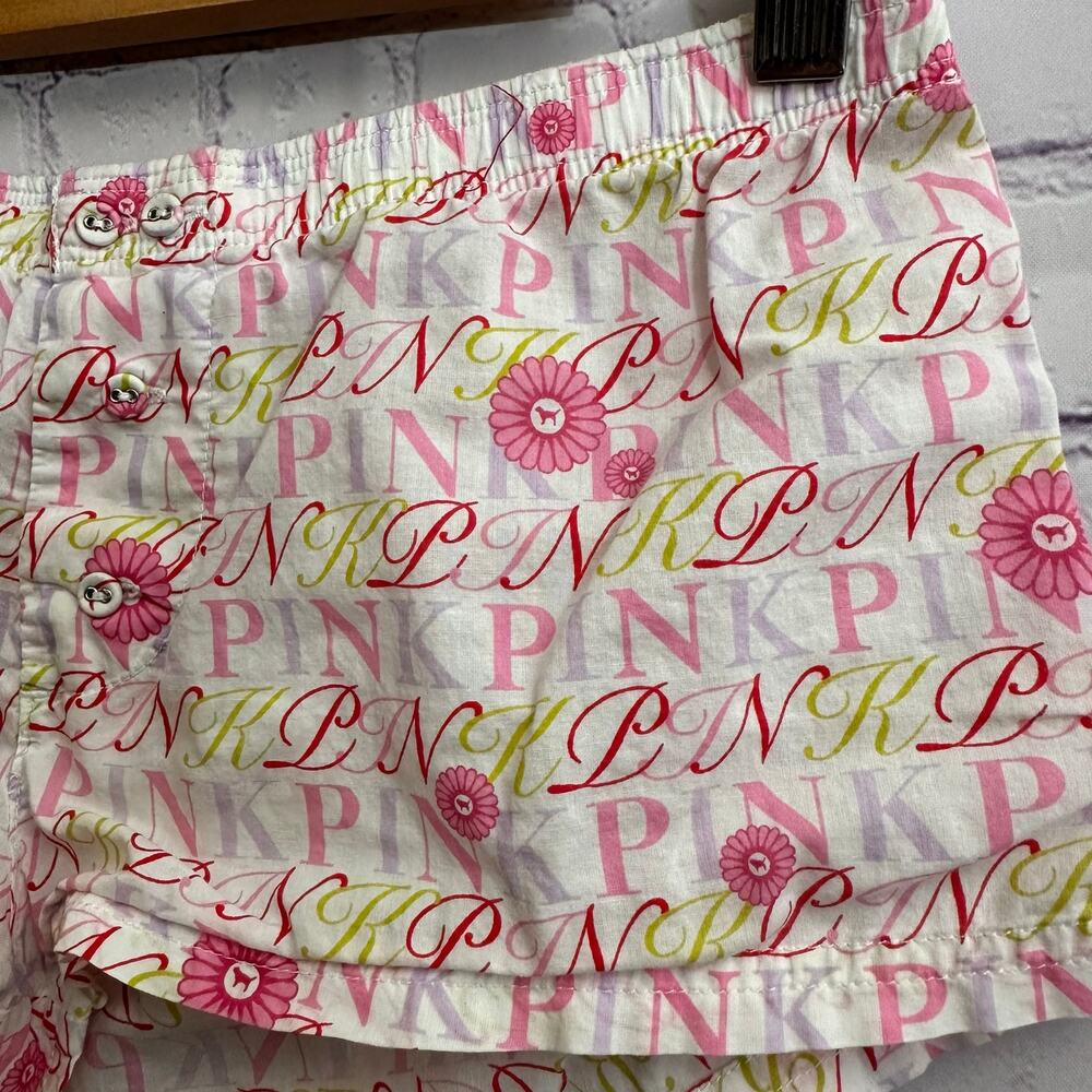 Victoria's Secret PINK Y2K Vintage Sleep Shorts XS Pink Dog Button Front - Picture 2 of 11